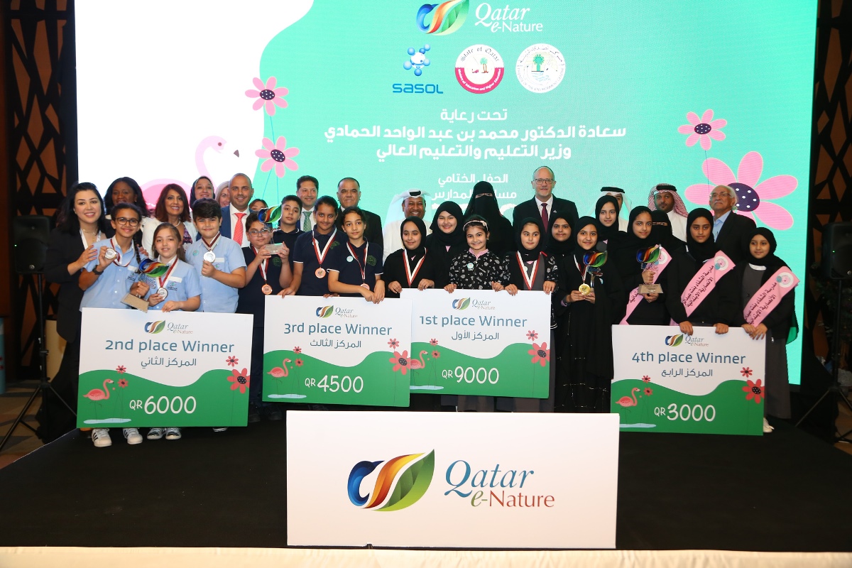 Ministry of Education and Higher Education, Sasol and FEC Honor Winners of Qatar e-Nature Schools Contest 2019 