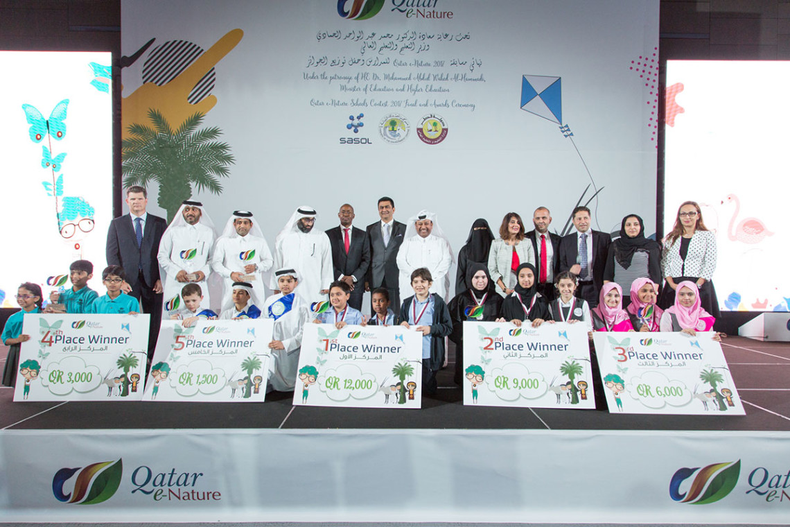 The Ministry of Education and Higher Education, Sasol and FEC Recognize the Winners of the Qatar e-Nature Schools Contest 2017 